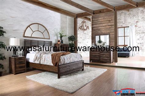 4 Piece Hankinson Rustic Natural Bedroom Set