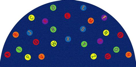 Alphabet Dots Semicircle Rug Classroom Rug Rugs Kids Area Rugs