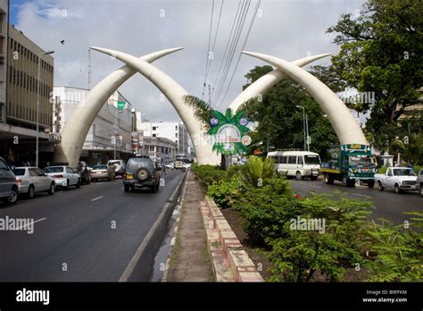 Mombasa Tusks Kenya Stock Photo Alamy