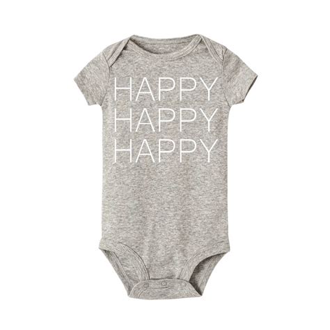 Happy Happpy Happy Letter Bodysuits Newborn Baby Letter Onesie Infant Babies Funny Cotton