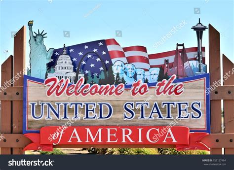 Welcome Usa Wooden Sign Stock Photo 151167464 Shutterstock