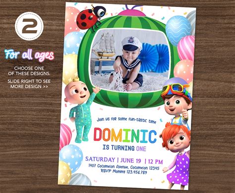 Digital Cocomelon Birthday Invitation Template Printable Boy Etsy