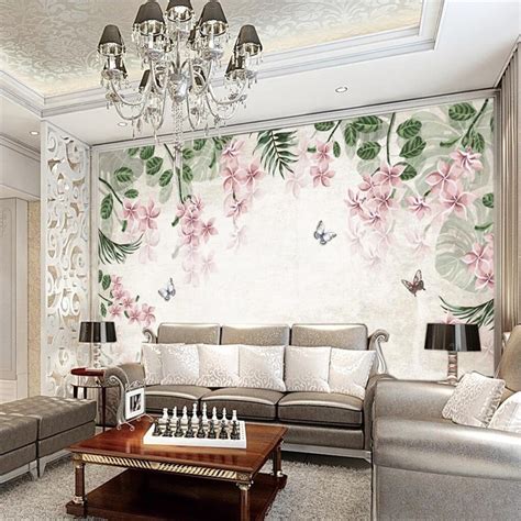 Beibehang Retro Floral Background Murals Mural Wallpapers Home Decor