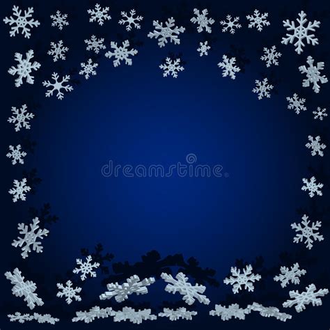 Snowflakes With Shadow Blue Christmas Background Stock Vector