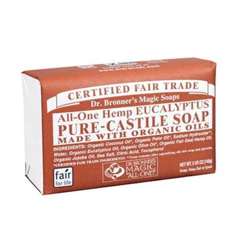 Pure castile soap is a remarkably versatile product, being equally the buy organics online website has a wide range of pure and organic castile soaps that you can be sure have been chosen with the utmost care. Dr Bronner`s Eucalyptus Castile Soap Bar 140g - UK Supplier