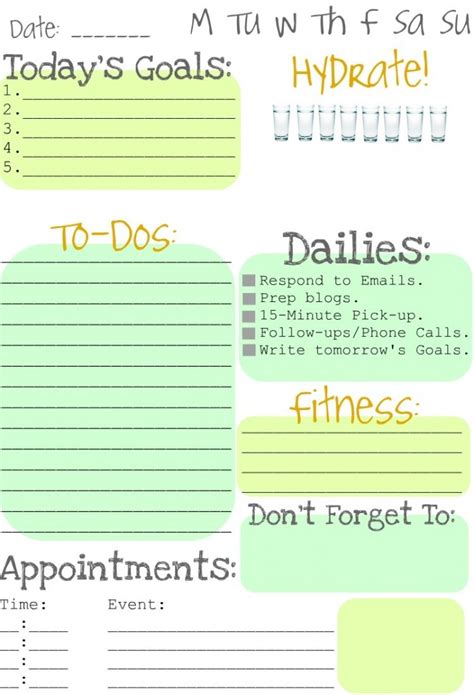 A daily sheet allows you to record everything in between the hours you spent and within any part of the day. itmom: Spotted: Free Printable Daily To-Do List