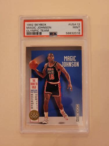1992 93 Skybox Usa 12 Magic Johnson Psa 9 Mint Hof Dream Team Ebay