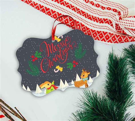 Dye Sublimation Christmas Ornament Benelux Aluminum Mockup Png Etsy