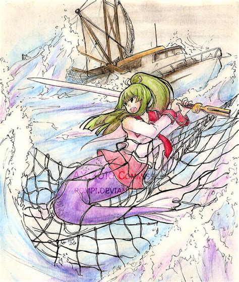 Mermaid And Fish Nets By Pompi On Deviantart