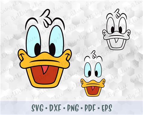 Svg Png Donald Duck Head Face Eyers Beak Mickey Minnie Friends Etsy