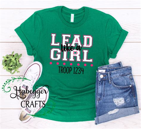 Lead Like A Girl Troop Shirt Etsy Girl Scout Shirts Girl Scout