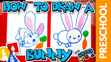 Drawing A Bunny With Shapes Preschool Art For Kids Hub