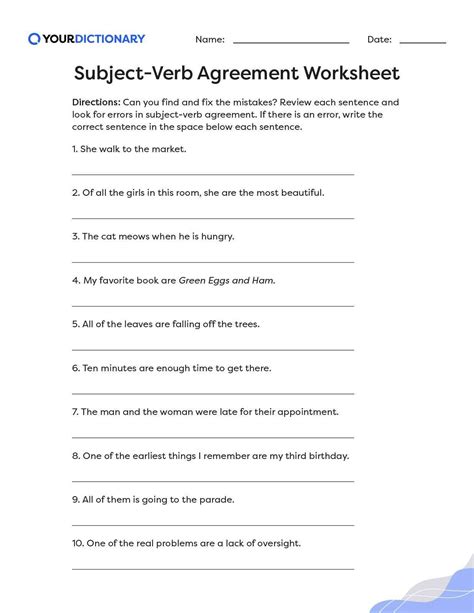 Subject Verb Agreement Worksheets Grammar Practice And Worksheets