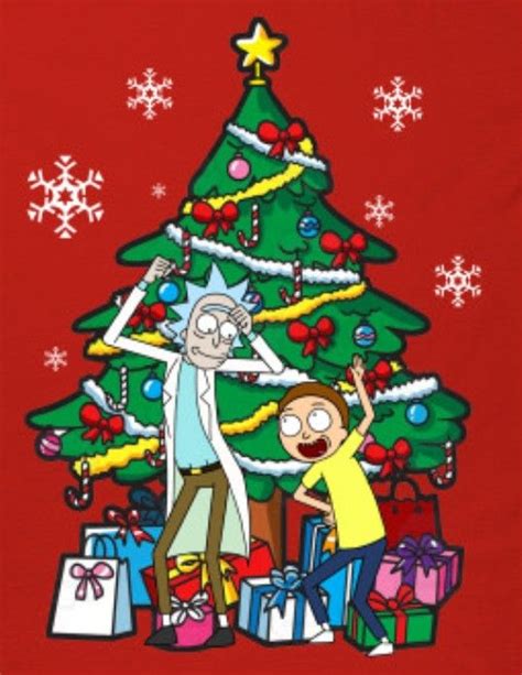 Rick And Morty X Rocking Around The Christmas Tree Iphone Wallpaper