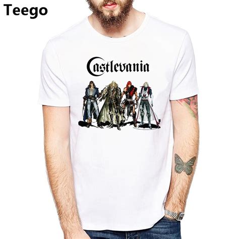 Castlevania T Shirt Teens White Short Sleeve Classic Game Castlevania Logo T Shirt Top Tees