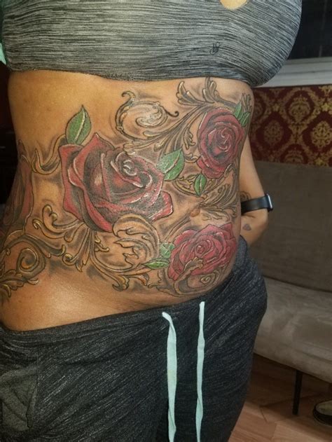 Female Stomach Tattoos To Cover Stretch Marks