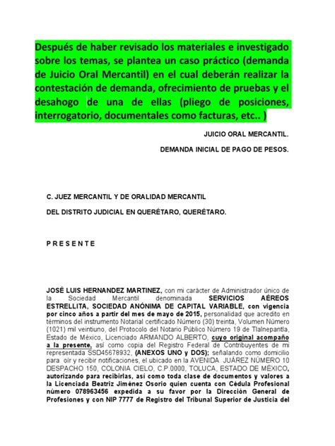 Demanda Oral Pdf Pagos Demanda Judicial