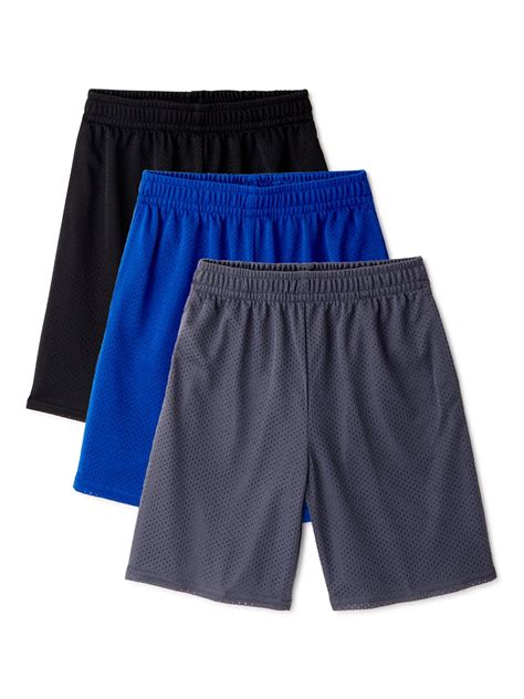 Athletic Works Boys Mesh Shorts 3 Pack Sizes 4 18 And Husky