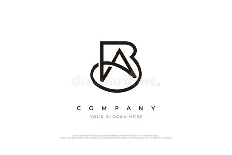 Initial Letter Ab Logo Or Ba Monogram Logo Design Vector Stock Vector