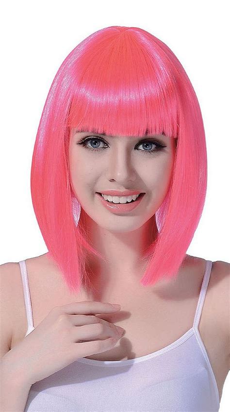 Medium Bob Hot Pink Wig Costume Wigs Oya Costumes
