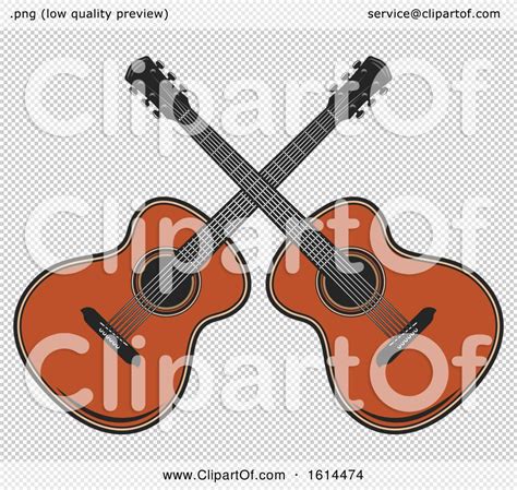 Clipart Of Crossed Guitars Royalty Free Vector Illustration By Vector