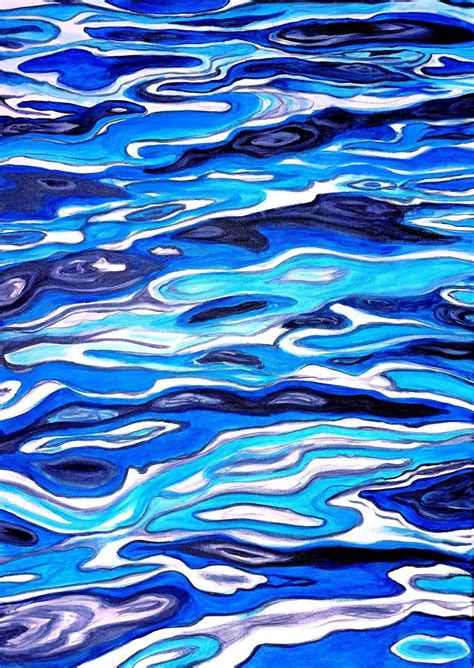 Water Reflection Painting Blue Water Painting By Viktoriya