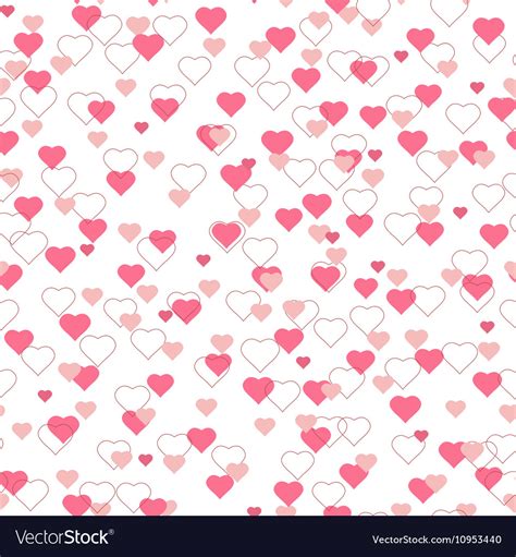 Bright Pink Red Hearts Seamless Pattern On White Vector Image