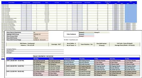 Shift Schedule Manager Microsoft And Open Office Templates