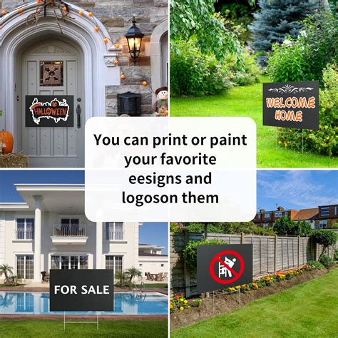 Buy 10 PACK 17x 13 Inches Black Blank Yard Signs - Waterproof