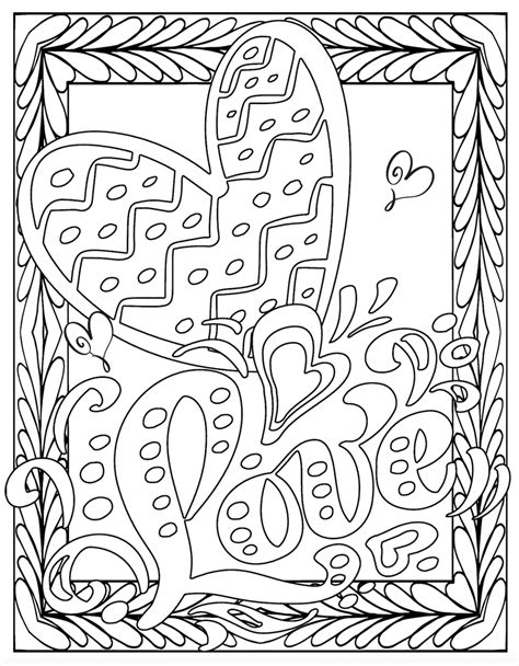 Valentines Free Printable Love Coloring Pages