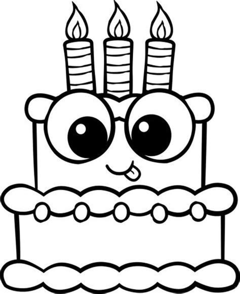 Birthday Cake Coloring Pages Coloringall Cake Wishes Shopkin Coloring
