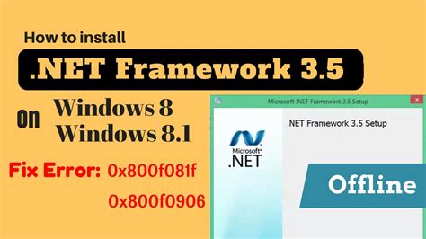 fix error 0x800f0906 or 0x800f081f install net framew
