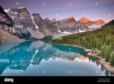 Sunrise At Moraine Lake In The Valley Of The Ten Peaks Banff National
