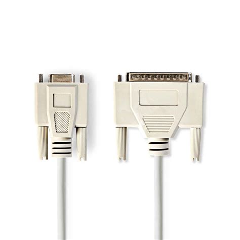 Serial Cable D Sub 9 Pin Female D Sub 25 Pin Male Nickel Plated