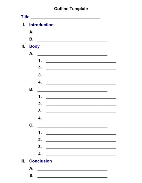 Outlinetemplate Study Guide Template Journal Template List Template