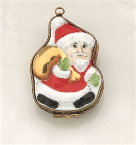 The Cottage Shop Limoges Chamart Santa Ornament Box