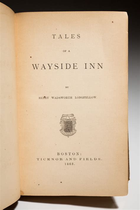 Tales Of A Wayside Inn The First Edition Rare Books