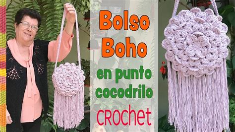 Check spelling or type a new query. Bolso BOHO redondo tejido a crochet en punto cocodrilo ...