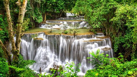 Huai Mae Kamin Waterfall Stock Photo Image Of Paradise 64152114
