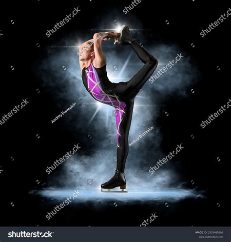 Biellmann Spin Man Figure Skating Action Stock Photo 2233465589