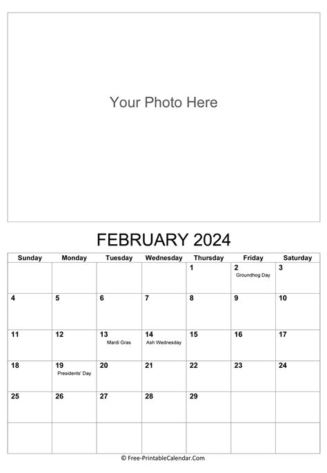 Blank Feb 2024 Calendar Printable Free Calendar 2024