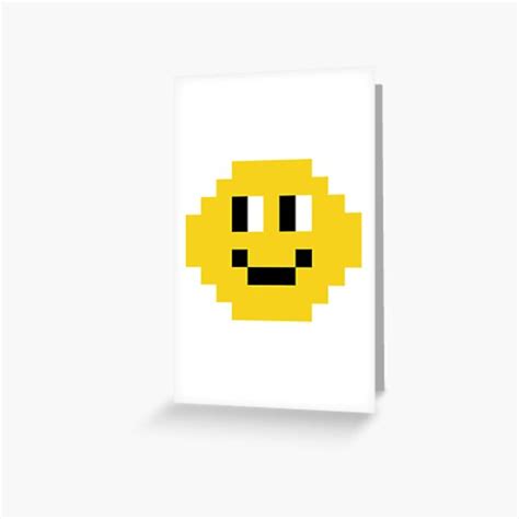 Pixel Smiley Face Emoji Greeting Card By Chelseavine Redbubble