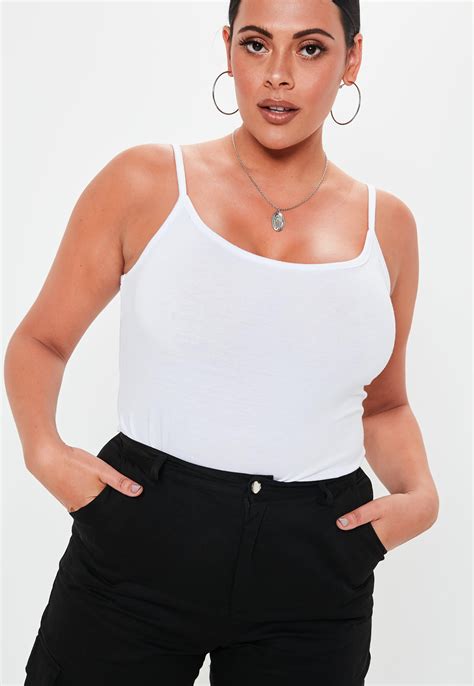Plus Size White Strappy Tank Top Missguided