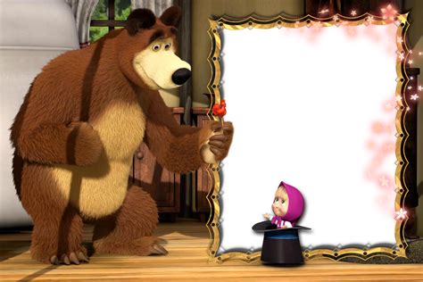 With boris kutnevich, alina kukushkina, kaitlyn mccormick, varvara sarantseva. Transparent Masha and the Bear PNG Kids Photo Frame ...