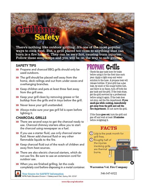 Fire Safety Tips For Grilling Warrenton Vol Fire Co