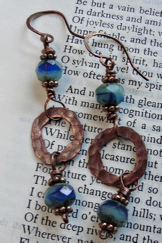 Blue Czech Glass And Copper Earrings Hjwestfall Flickr