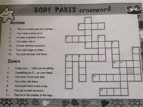 BODY PARTS crossword 1 Across 2 oo or w N 4 2 This is a crossword of a