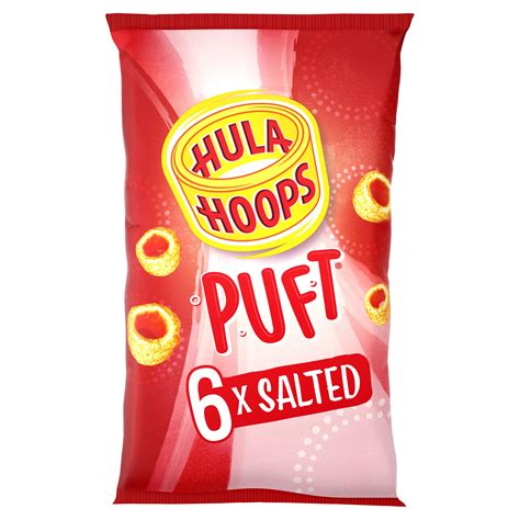 Hula Hoops Puft Salted Flavour Wheat And Potato Rings 6 X 15g Multipack