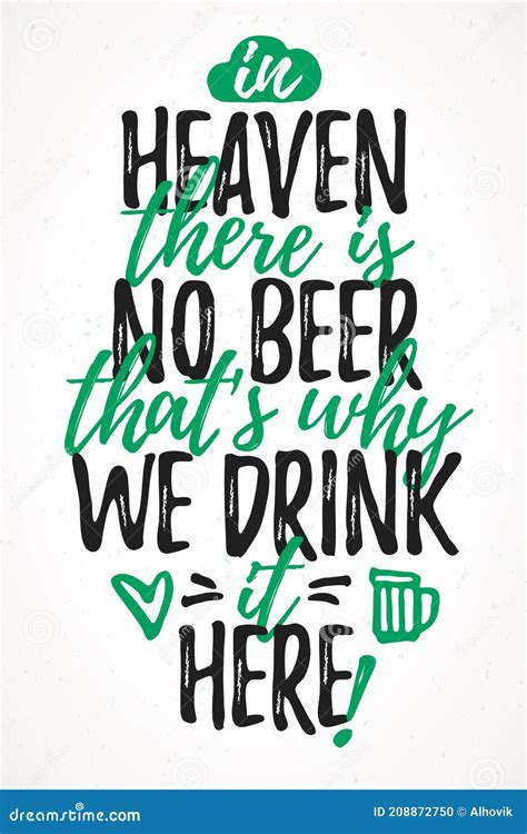 Beer Heaven Poster With Large Pint On Background Cartoon Vector