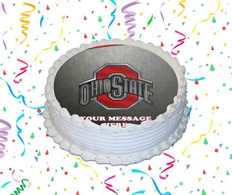 Ohio State Buckeyes Edible Image Cake Topper Personalized Birthday
